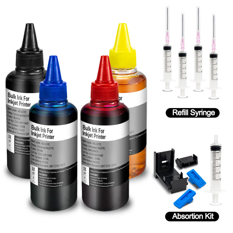 Eco Solvent Ink Cartridge - Universelles Drucker-Nachfülltintenset für Epson, Canon, HP,