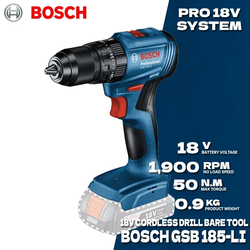 Bosch Drill Gsb 18V - BOSCH GSB 185-LI Bürstenloser Akku-Schlagbohrschrauber 18V