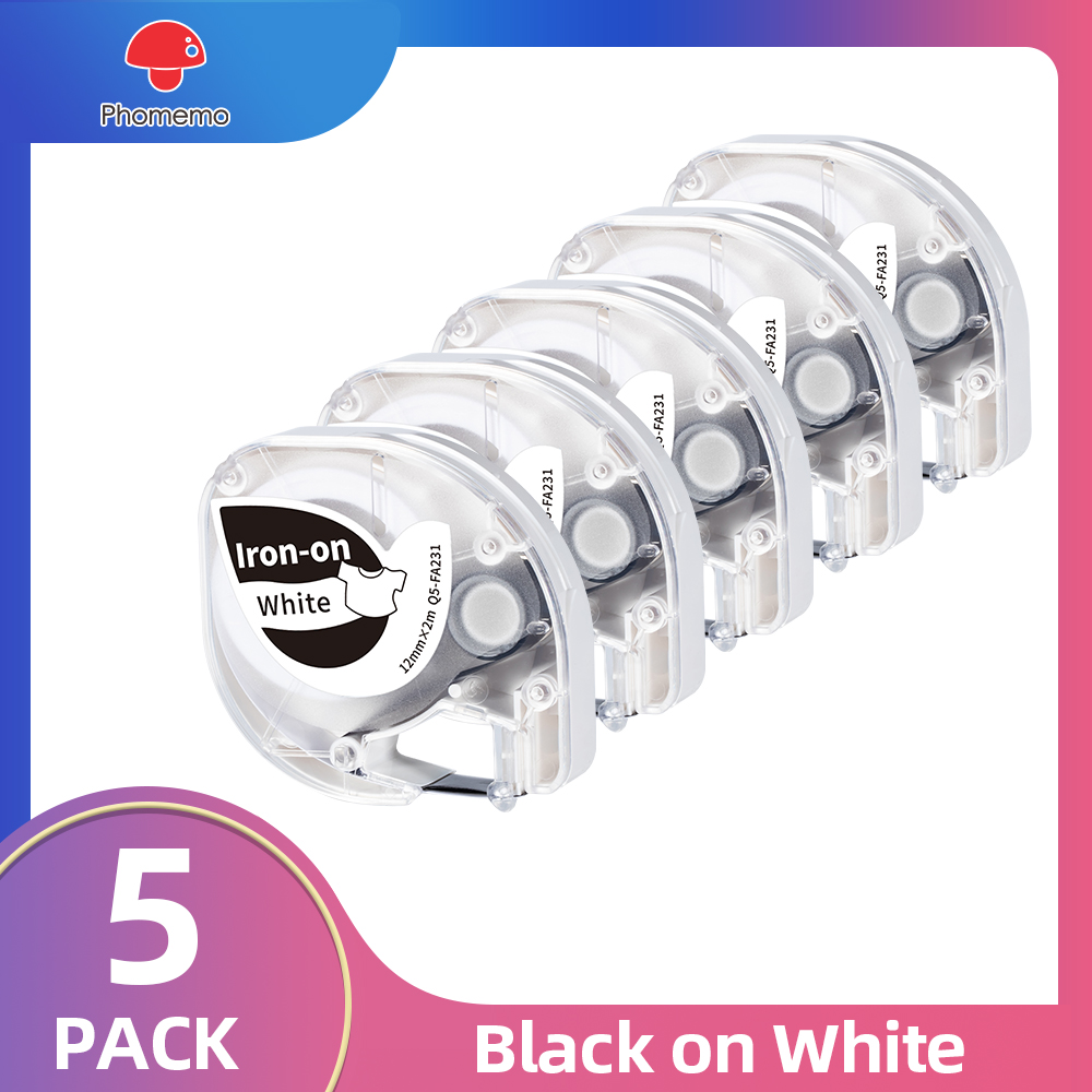 Commercial Fabric Printing Machine - 3/5er-Pack Stoff-Etikettenband zum Aufbügeln, Heimkleidungsband, kompatibel